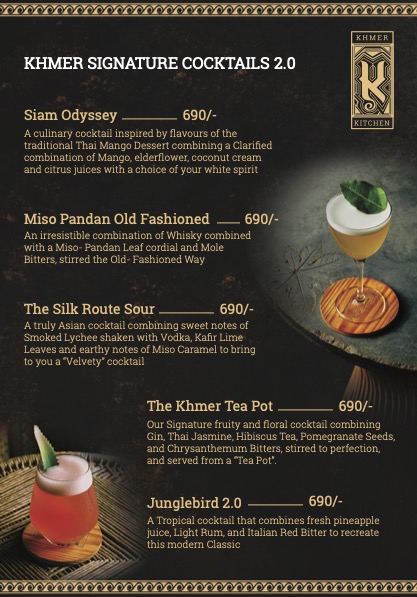Khmer Signature Cocktails 2.0 tent card, first side